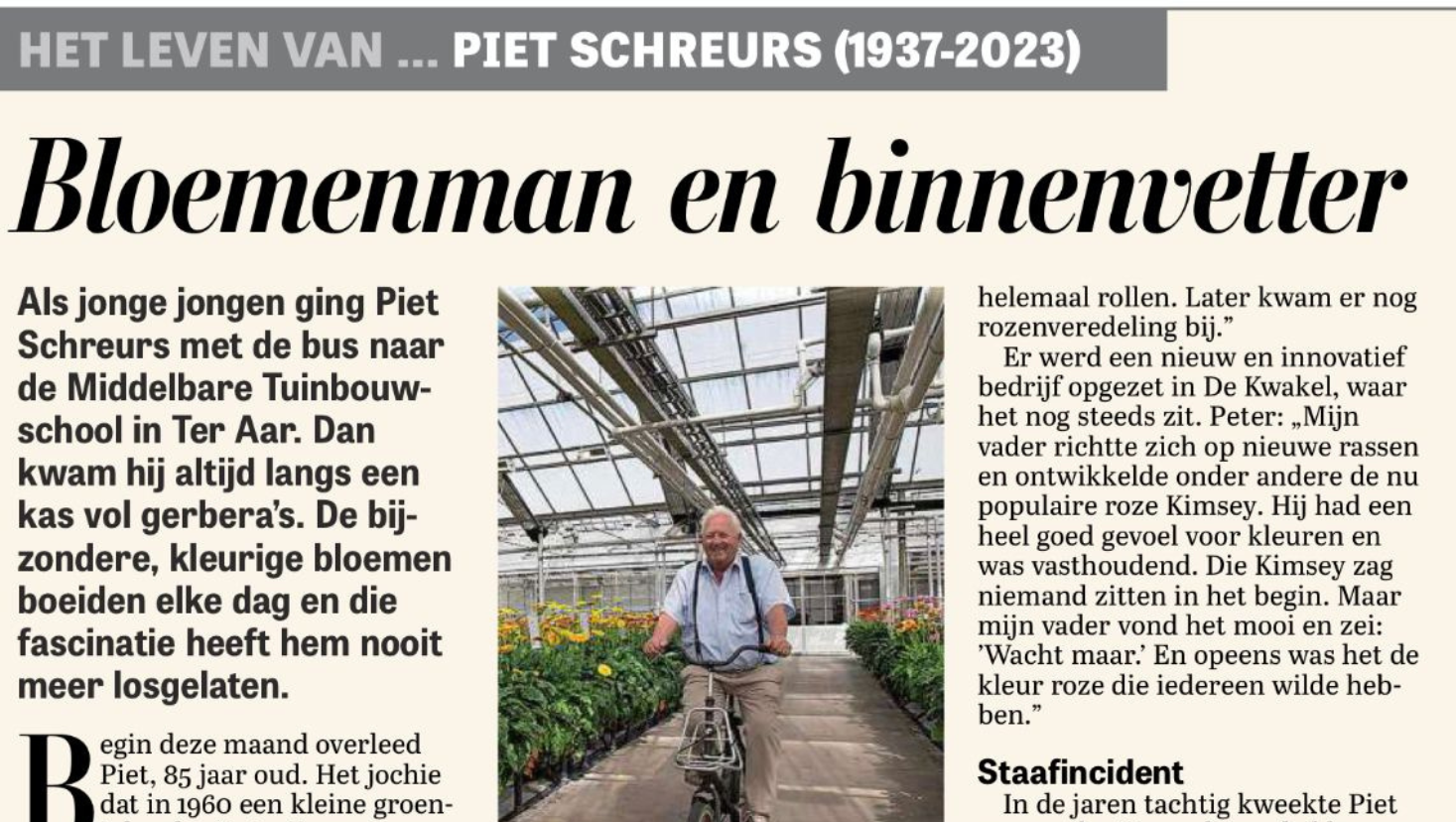 Piet Schreurs - In Memoriam